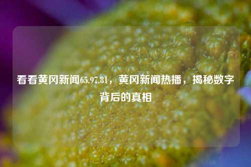 黄冈新闻，揭秘数字背后的故事