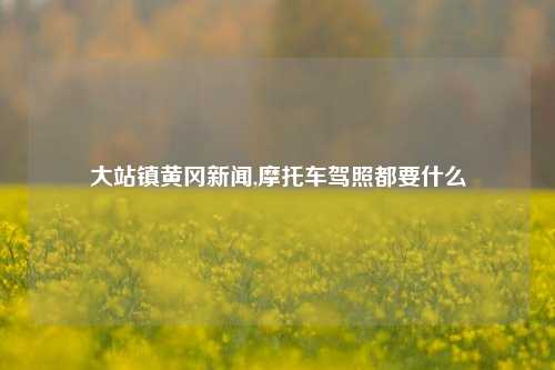 大站镇黄冈新闻,摩托车驾照都要什么