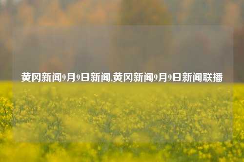 黄冈新闻9月9日新闻,黄冈新闻9月9日新闻联播