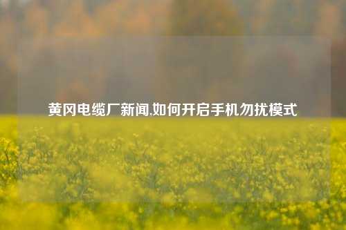 黄冈电缆厂新闻,如何开启手机勿扰模式