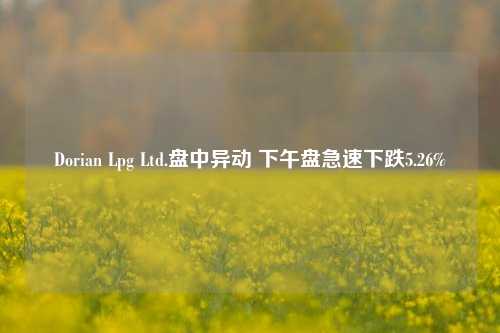 Dorian Lpg Ltd.盘中异动 下午盘急速下跌5.26%