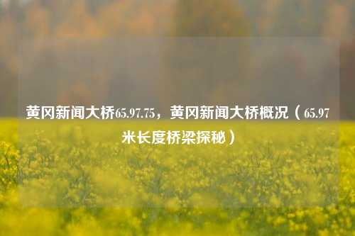 黄冈新闻大桥65.97.75，黄冈新闻大桥概况（65.97米长度桥梁探秘）