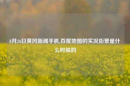 8月26日黄冈新闻手机,百度地图的实况街景是什么时候的