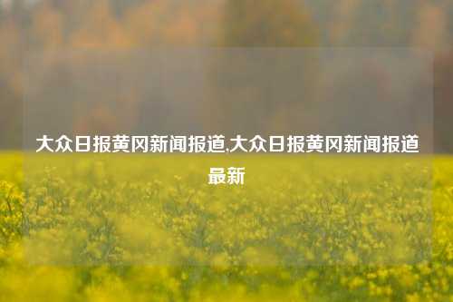 大众日报黄冈新闻报道,大众日报黄冈新闻报道最新