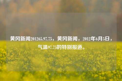 黄冈新闻201265.97.75，黄冈新闻，2012年6月5日，气温97.75的特别报道。