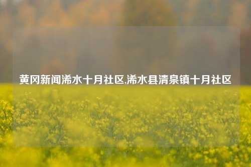 黄冈新闻浠水十月社区,浠水县清泉镇十月社区