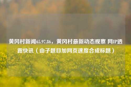 黄冈村新闻65.97.86，黄冈村最新动态观察 网IP透露快讯（由子题目加网页速度合成标题）