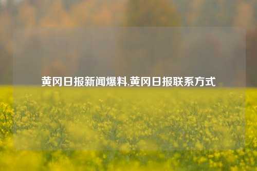 黄冈日报新闻爆料,黄冈日报联系方式