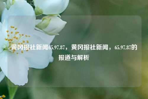 黄冈报社新闻65.97.87，黄冈报社新闻，65.97.87的报道与解析