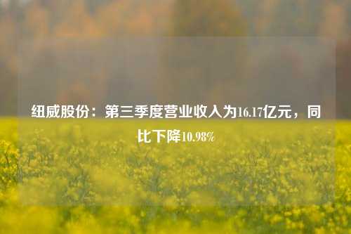 纽威股份：第三季度营业收入为16.17亿元，同比下降10.98%