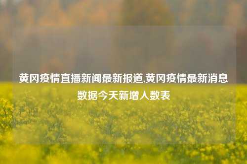 黄冈疫情直播新闻最新报道,黄冈疫情最新消息数据今天新增人数表