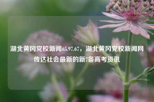 湖北黄冈党校新闻65.97.67，湖北黄冈党校新闻网传达社会最新的新7备高考资讯