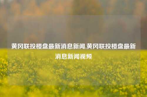 黄冈联投楼盘最新消息新闻,黄冈联投楼盘最新消息新闻视频