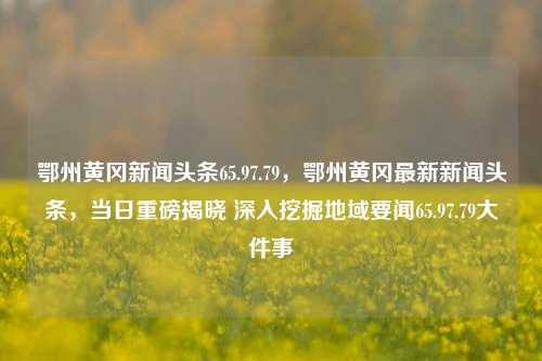 鄂州黄冈新闻头条65.97.79，鄂州黄冈最新新闻头条，当日重磅揭晓 深入挖掘地域要闻65.97.79大件事