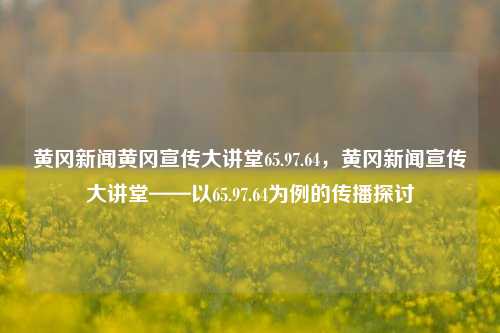 黄冈新闻黄冈宣传大讲堂65.97.64，黄冈新闻宣传大讲堂——以65.97.64为例的传播探讨