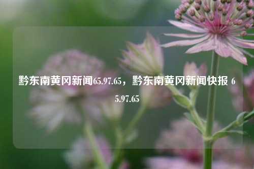 黔东南黄冈新闻65.97.65，黔东南黄冈新闻快报 65.97.65