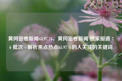 黄冈密卷新闻65.97.76，黄冈密卷新闻 独家报道 76 批次 - 解析焦点热点65.97 %的人关注的关键词