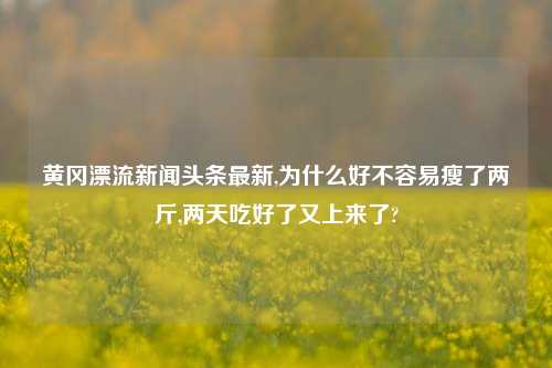 黄冈漂流新闻头条最新,为什么好不容易瘦了两斤,两天吃好了又上来了?