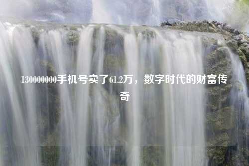 130000000手机号卖了61.2万，数字时代的财富传奇